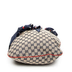 Shoulder Bag Small Positano Hobo Beige Monogrammed Canvas