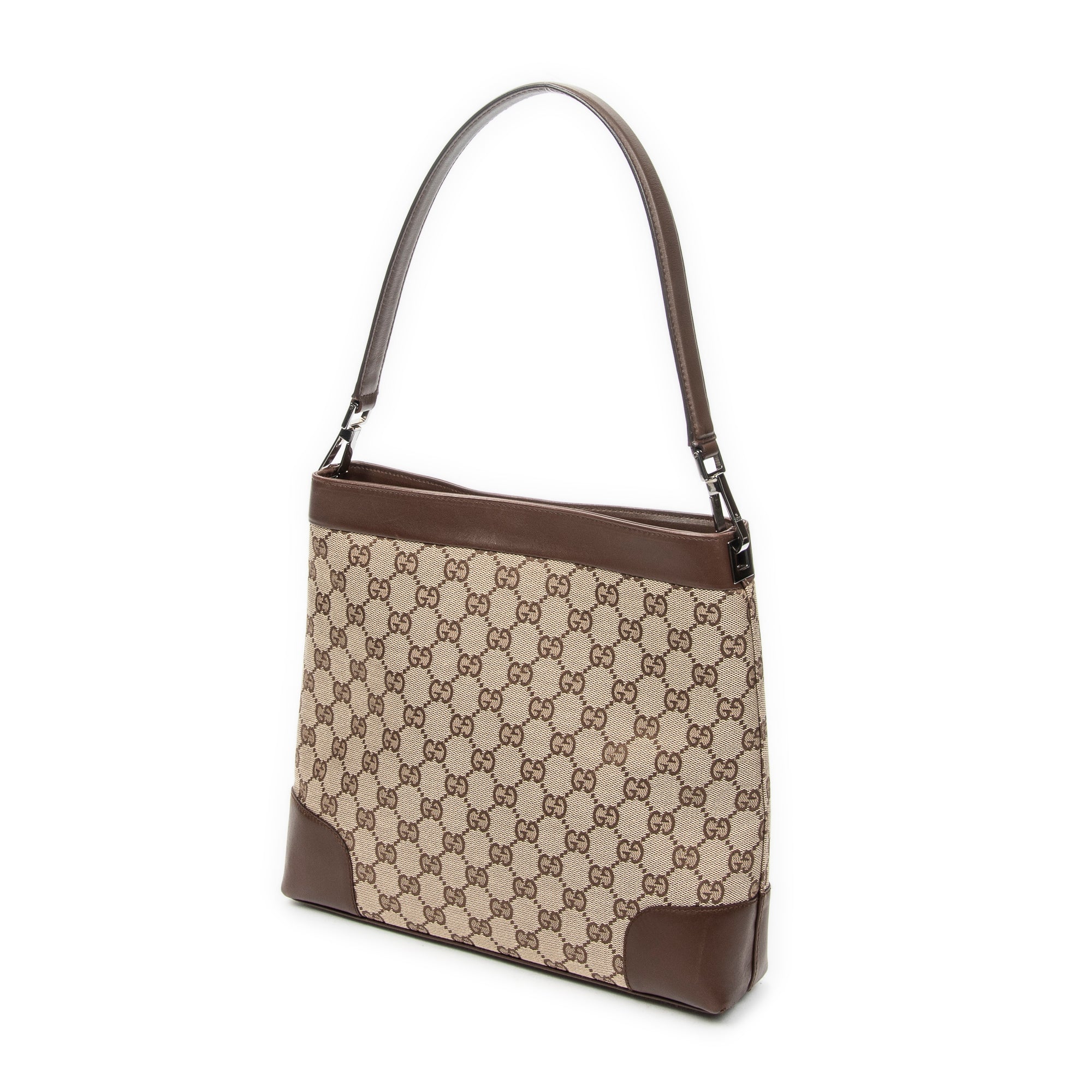 Shoulder Bag Shoulder Hobo Beige Monogrammed Canvas