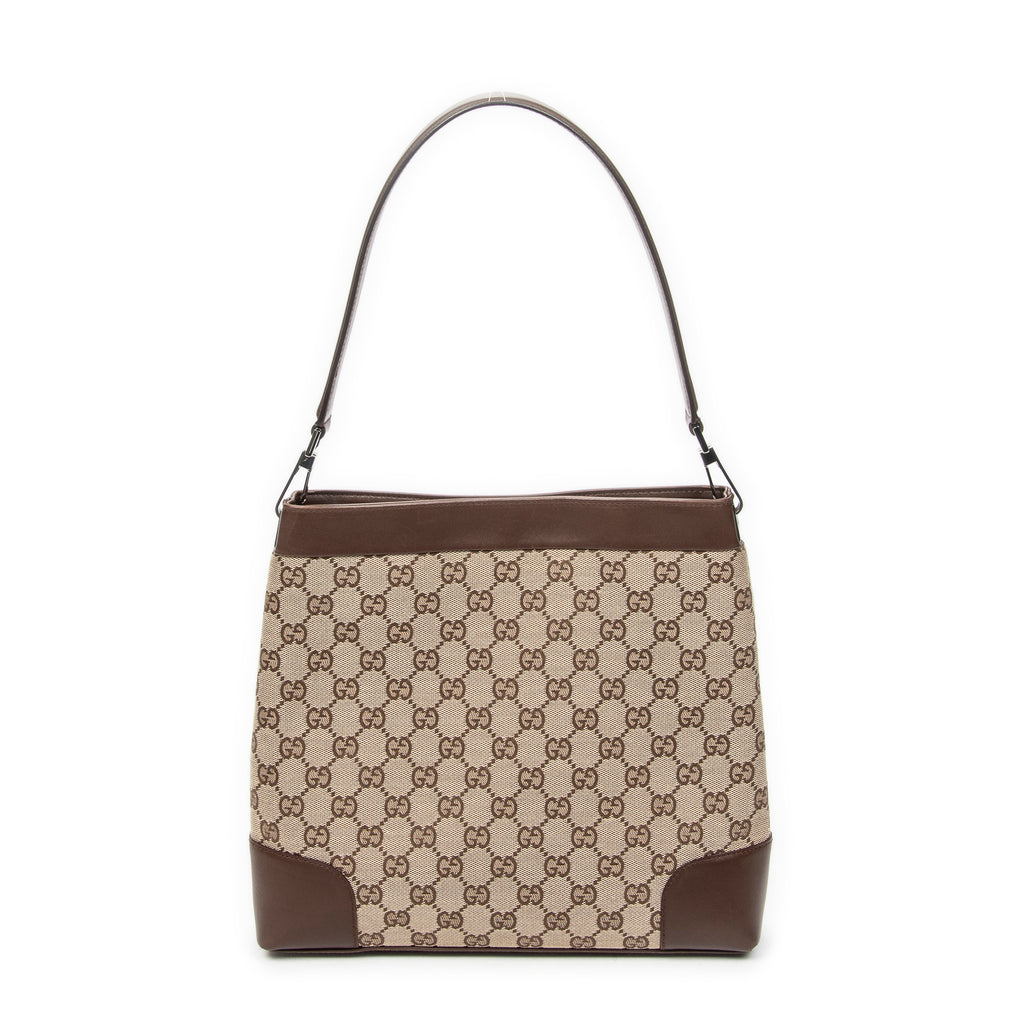 Shoulder Bag Shoulder Hobo Beige Monogrammed Canvas