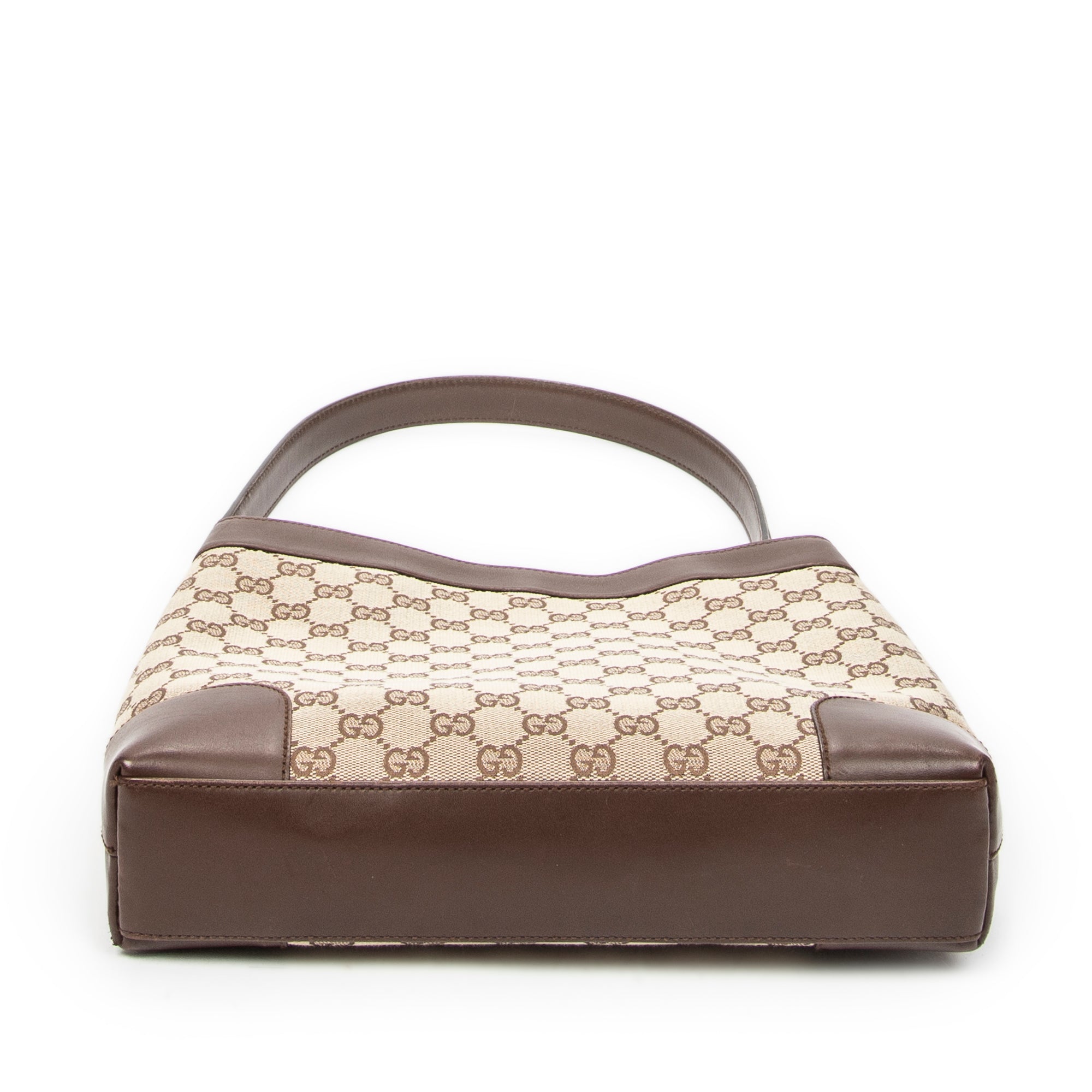 Shoulder Bag Shoulder Hobo Beige Monogrammed Canvas
