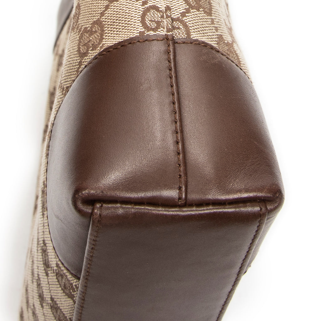 Shoulder Bag Shoulder Hobo Beige Monogrammed Canvas