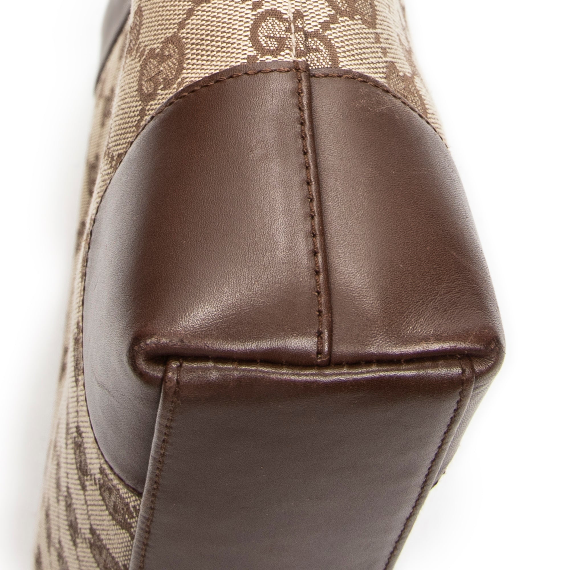 Shoulder Bag Shoulder Hobo Beige Monogrammed Canvas