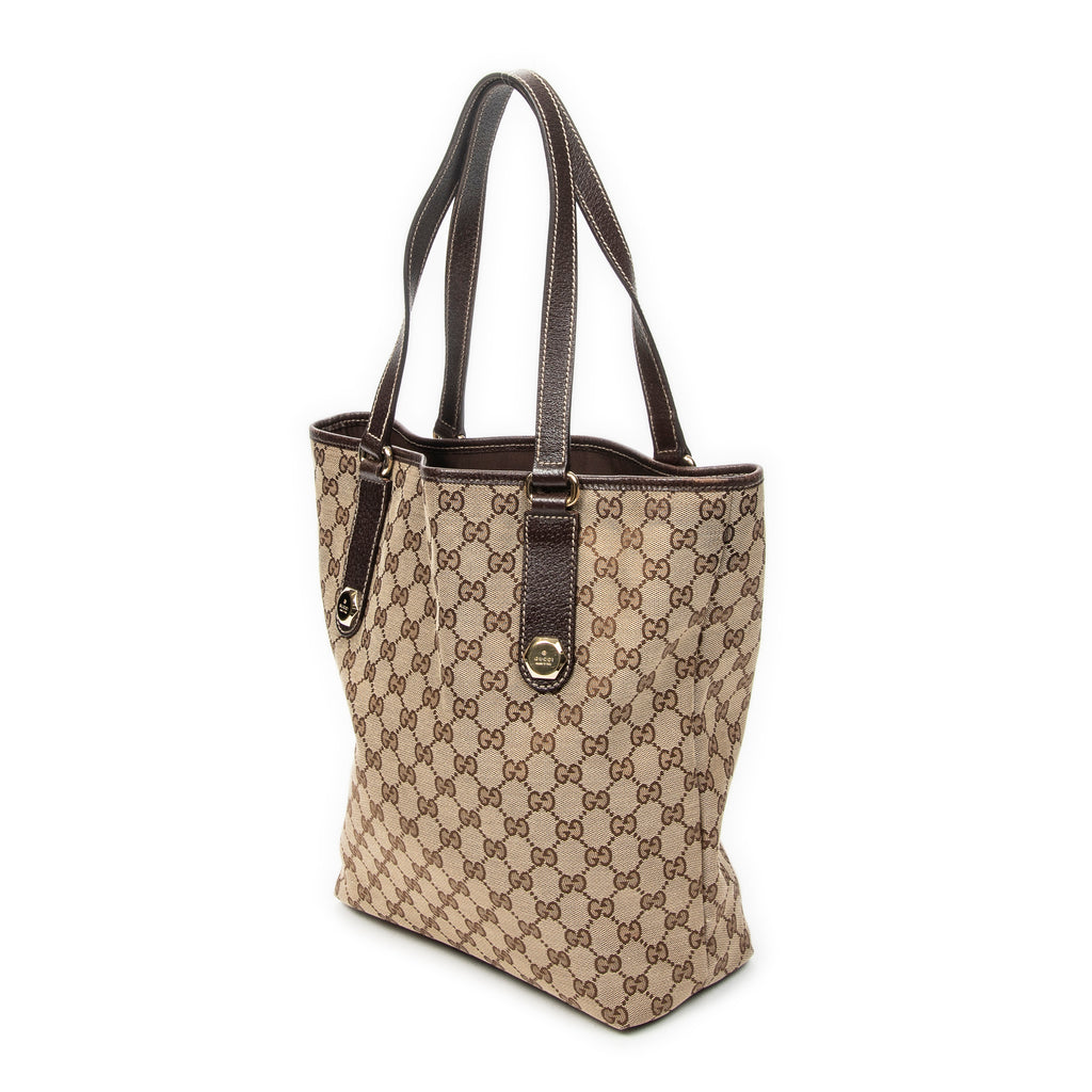Shoulder Bag Charmy Tote Beige Monogrammed Canvas