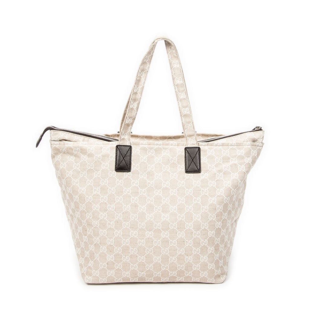 Shoulder Bag Museo Tote Beige Monogrammed Canvas