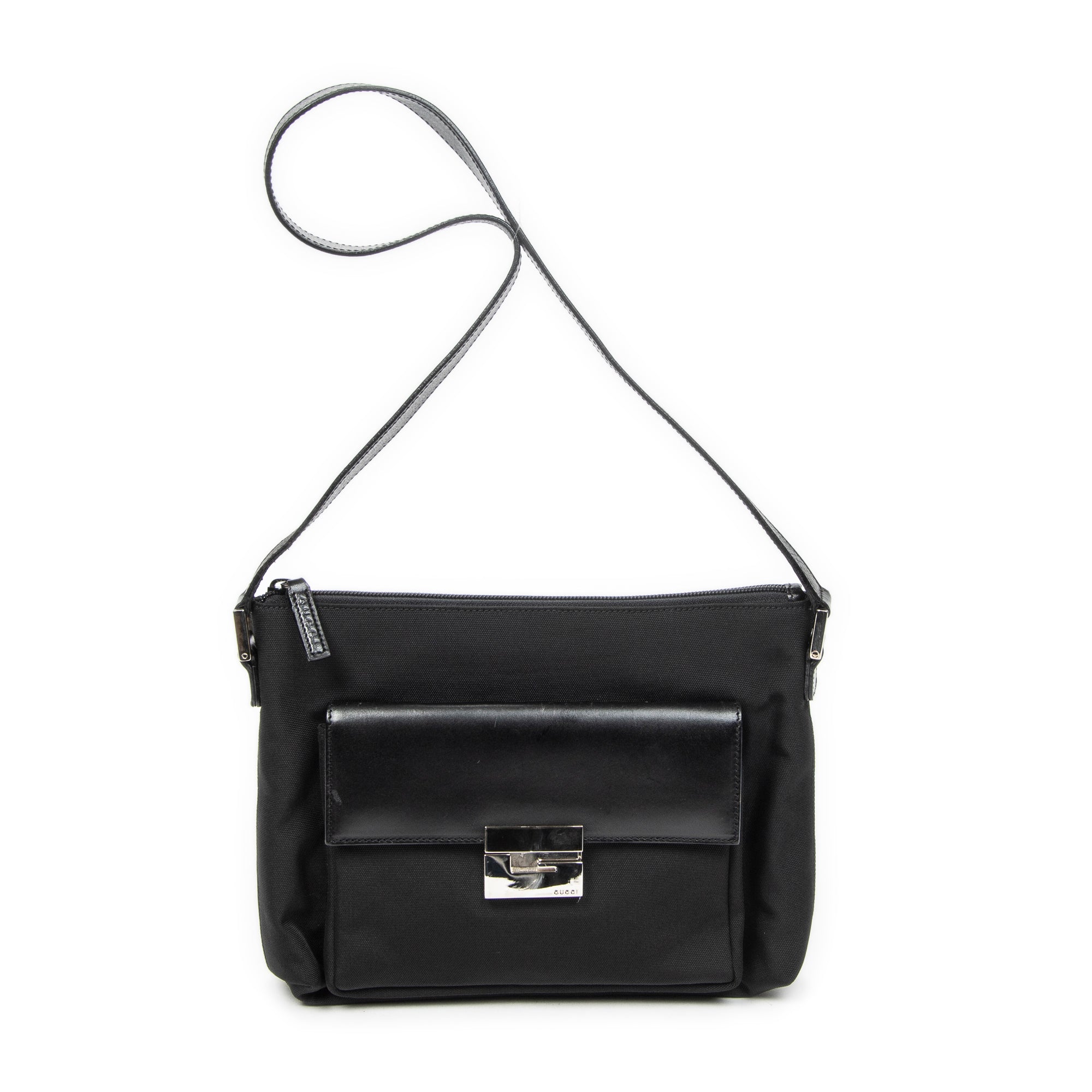 Shoulder Bag G Pushlock Shoulder Tote Black Nylon Canvas