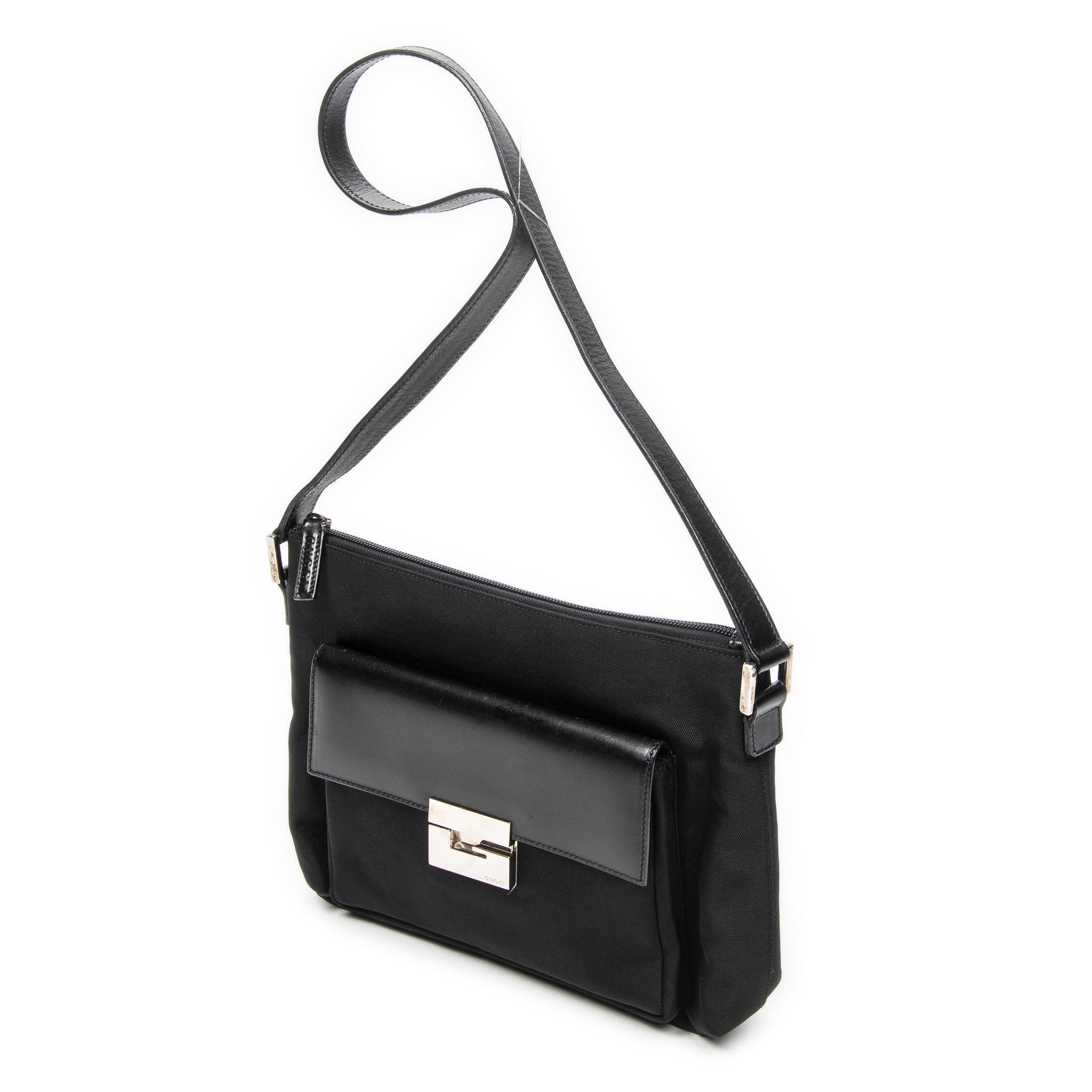 Shoulder Bag G Pushlock Shoulder Tote Black Nylon Canvas