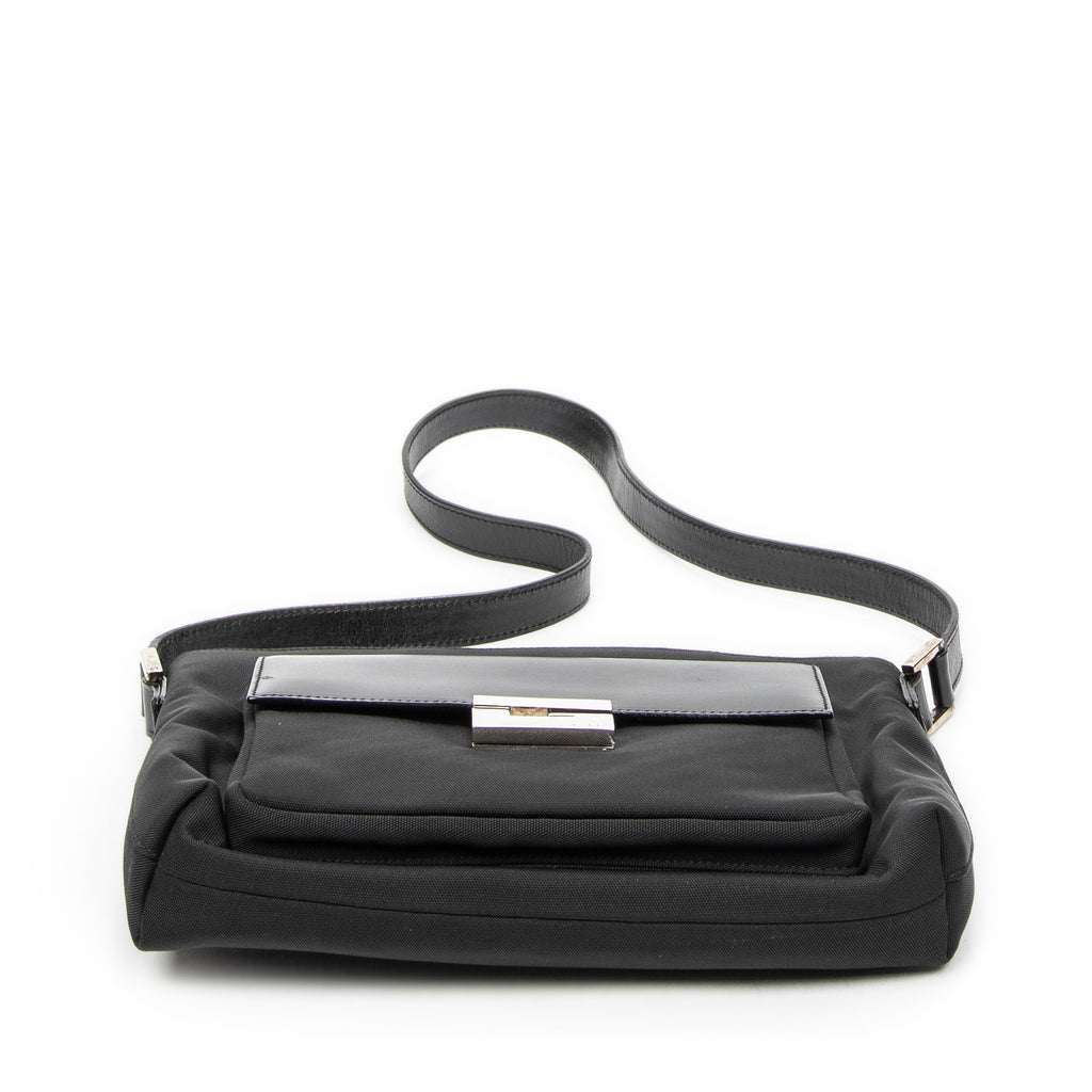 Shoulder Bag G Pushlock Shoulder Tote Black Nylon Canvas