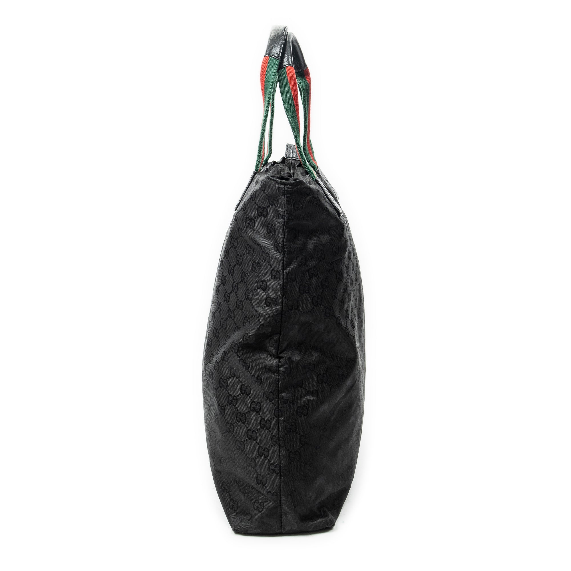 Shoulder Bag Tall Vertical Tote Black Monogrammed Nylon Canvas