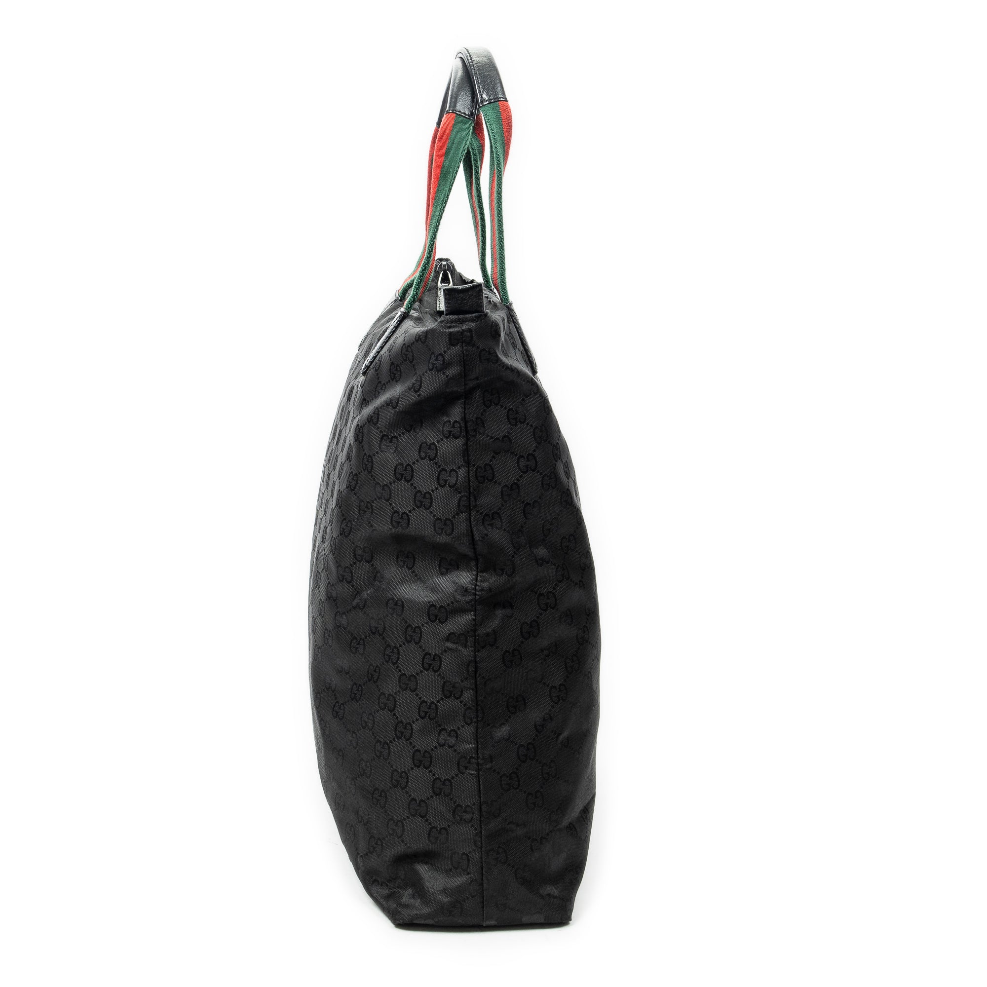 Bolso de Hombro Vertical Alto Negro de Lona de Nylon Monogramado