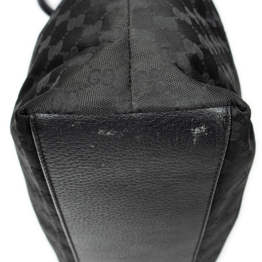 Shoulder Bag Tall Vertical Tote Black Monogrammed Nylon Canvas