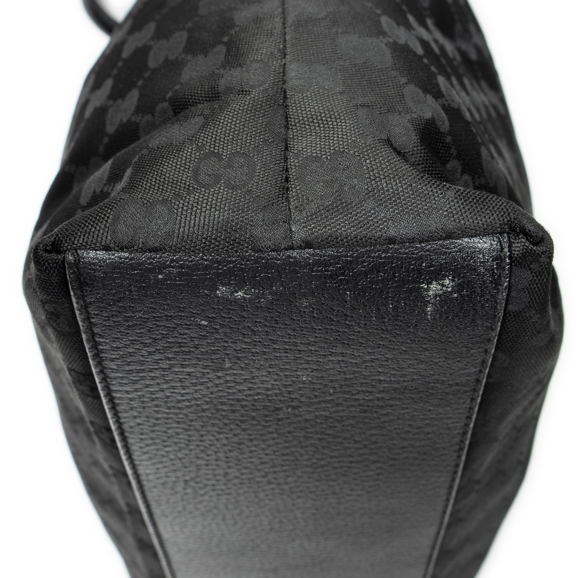 Shoulder Bag Tall Vertical Tote Black Monogrammed Nylon Canvas