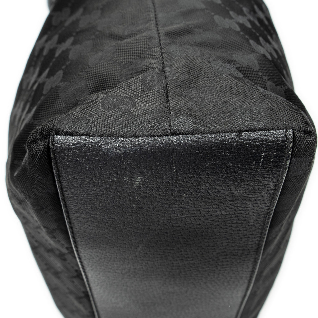 Shoulder Bag Tall Vertical Tote Black Monogrammed Nylon Canvas