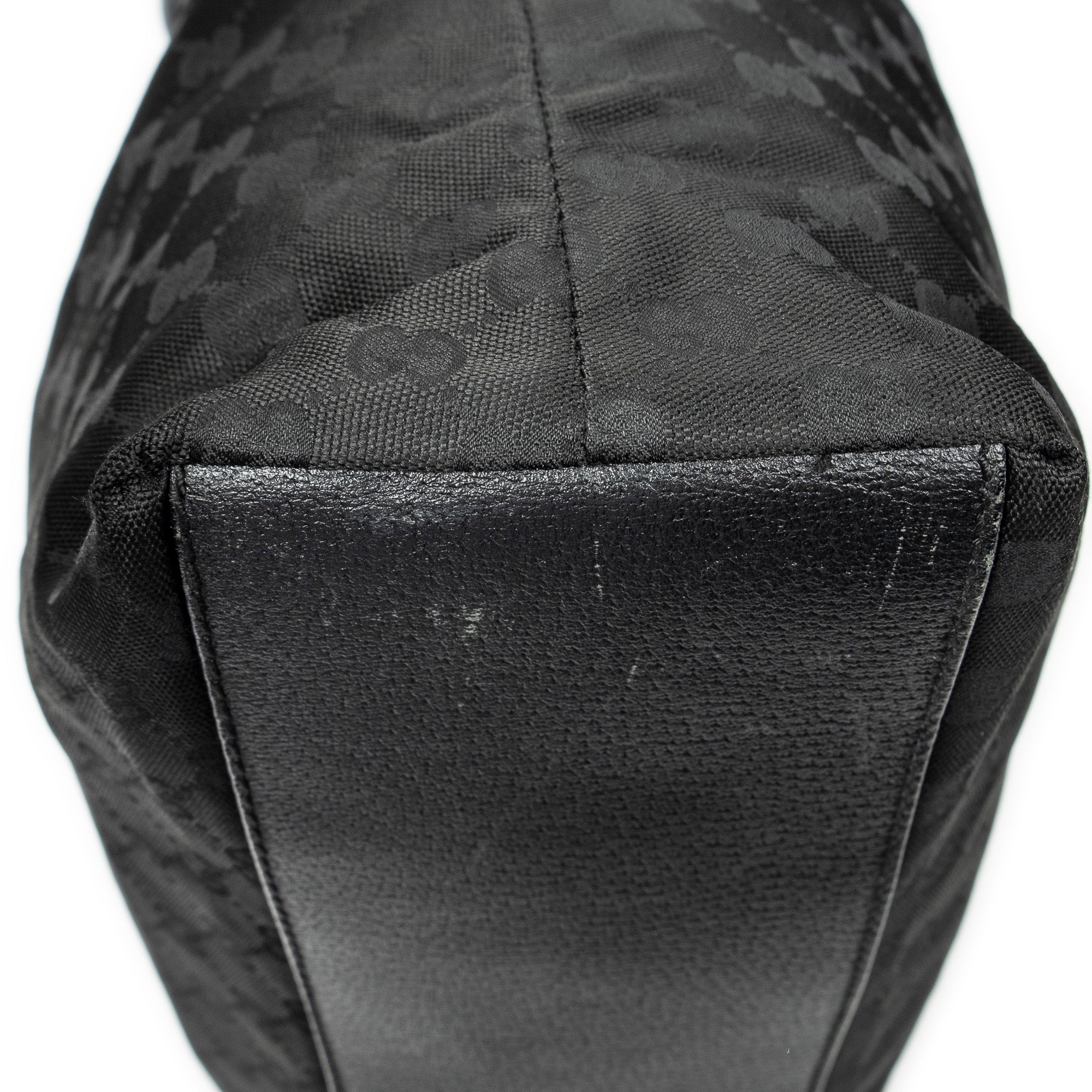Shoulder Bag Tall Vertical Tote Black Monogrammed Nylon Canvas