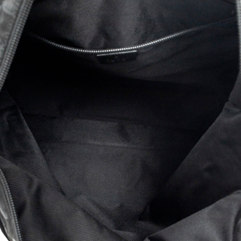 Shoulder Bag Tall Vertical Tote Black Monogrammed Nylon Canvas