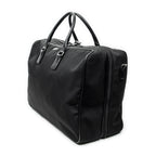 Travel Bag Double Zip Weekender Black Nylon Canvas