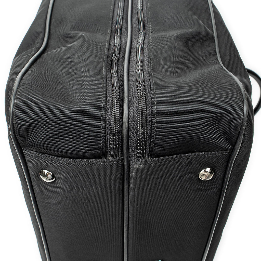 Travel Bag Double Zip Weekender Black Nylon Canvas