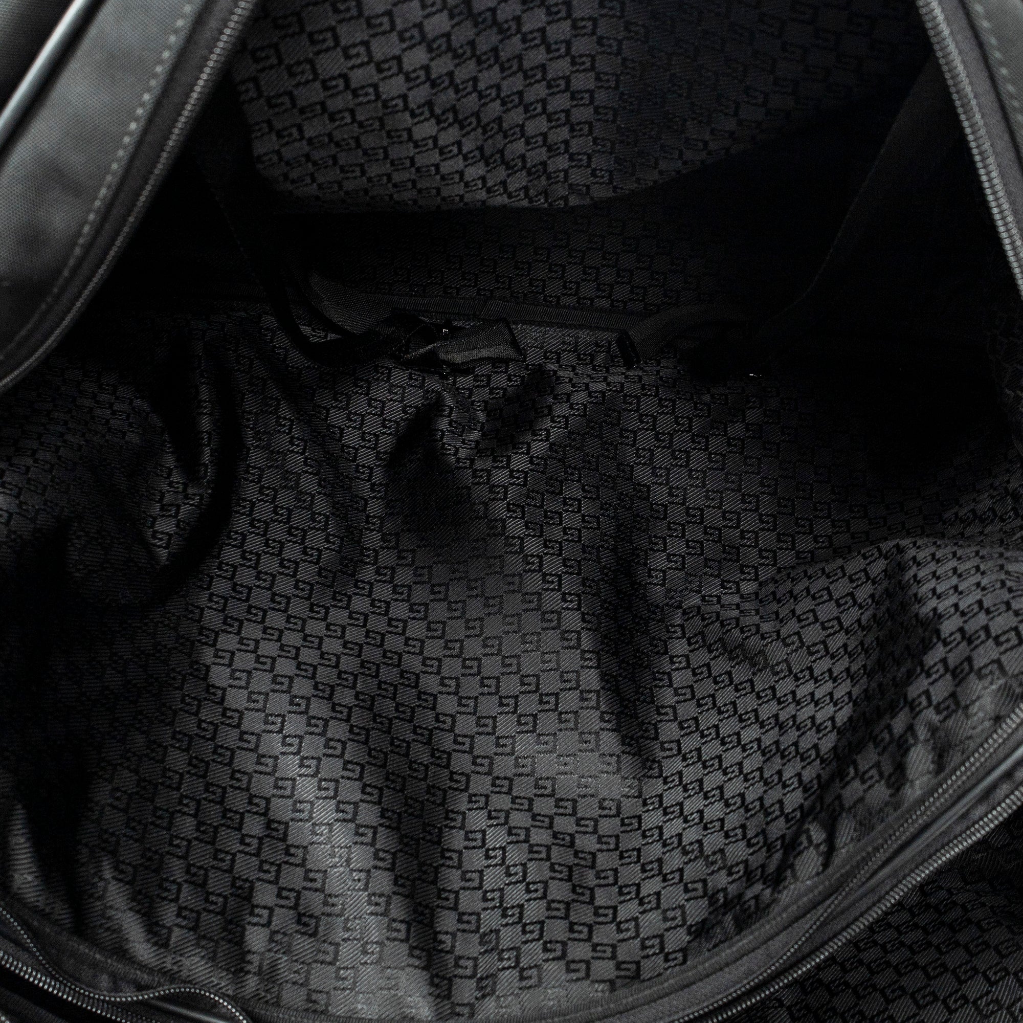 Travel Bag Double Zip Weekender Black Nylon Canvas