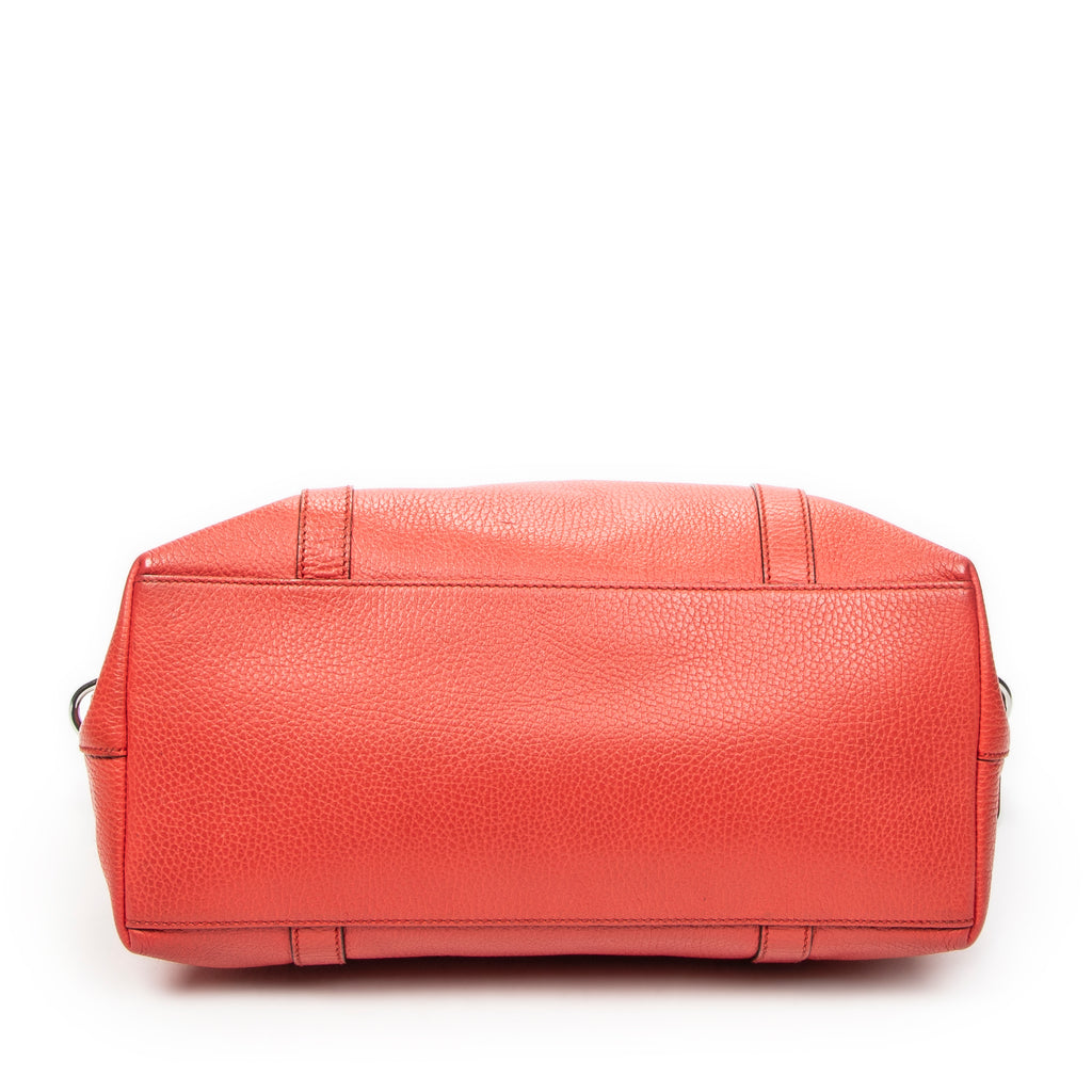 Shoulder Bag Medium GG Charm Top Handle Red Grained Calfskin Leather