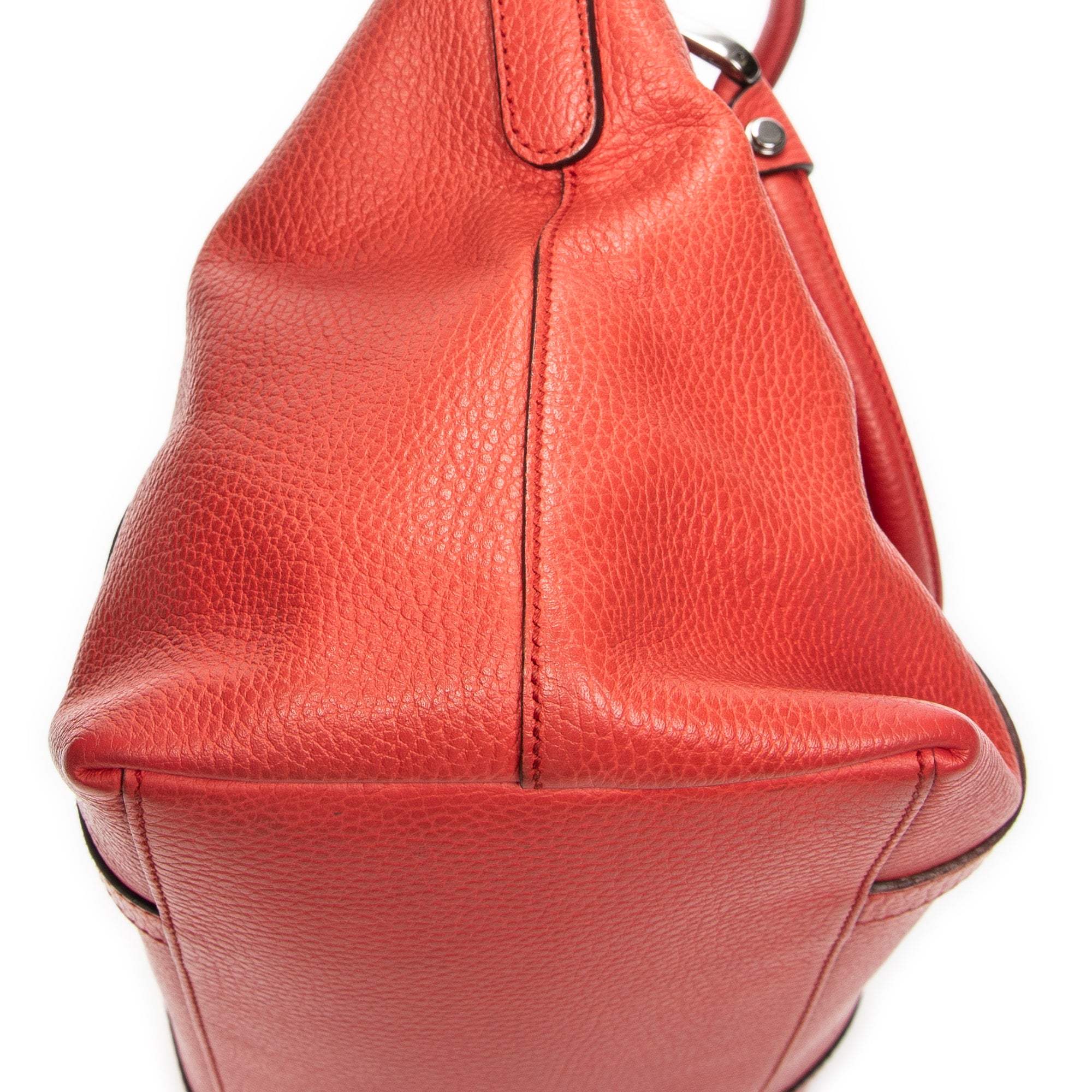 Shoulder Bag Medium GG Charm Top Handle Red Grained Calfskin Leather
