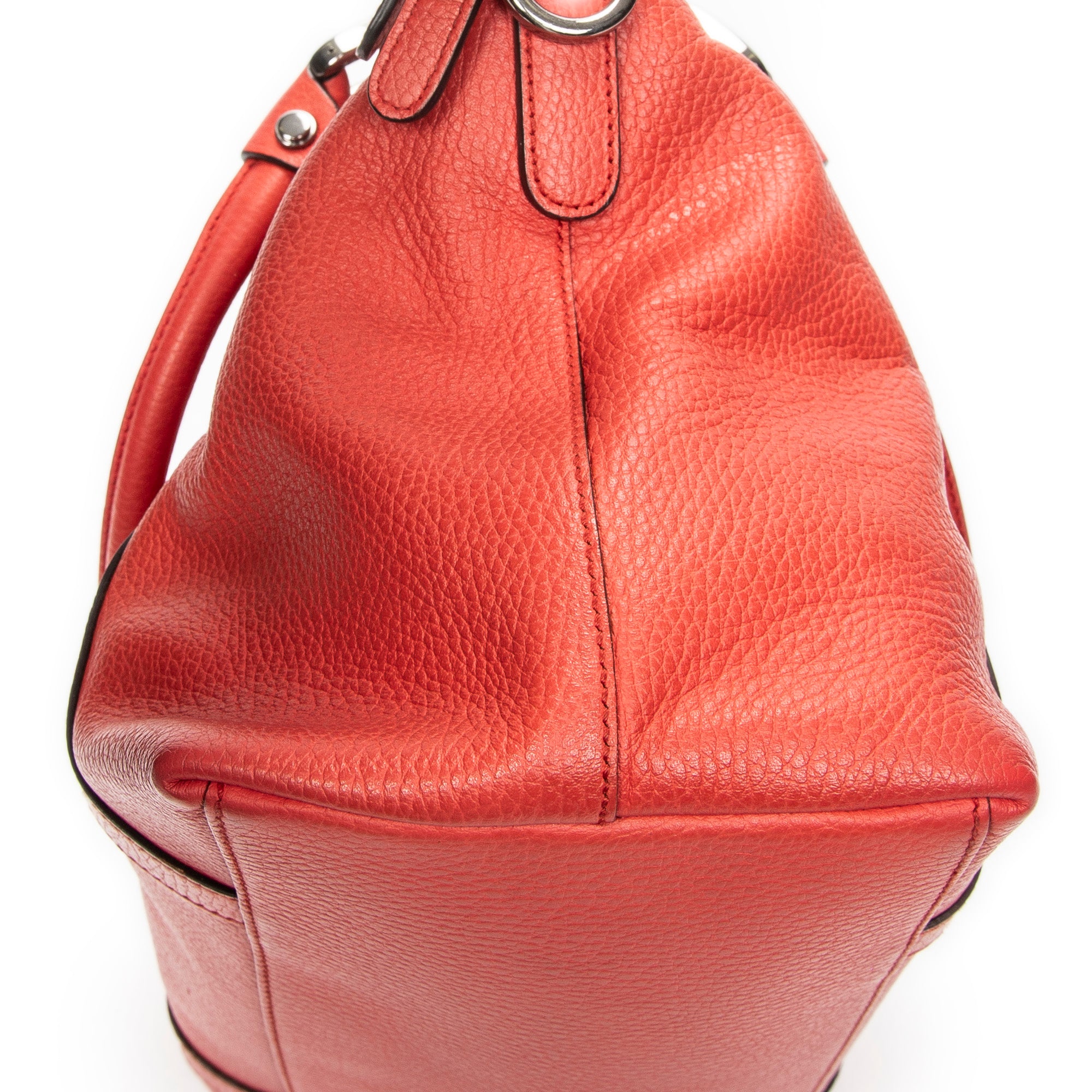 Shoulder Bag Medium GG Charm Top Handle Red Grained Calfskin Leather