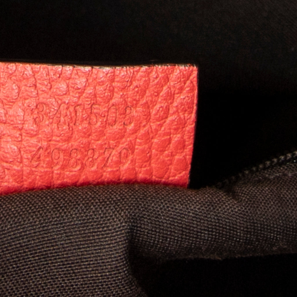 Shoulder Bag Medium GG Charm Top Handle Red Grained Calfskin Leather