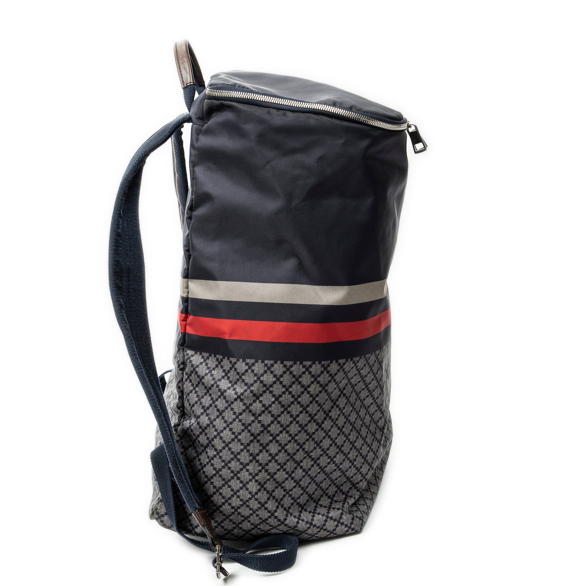 Backpack Stripe Backpack Navy Diamante Nylon Canvas