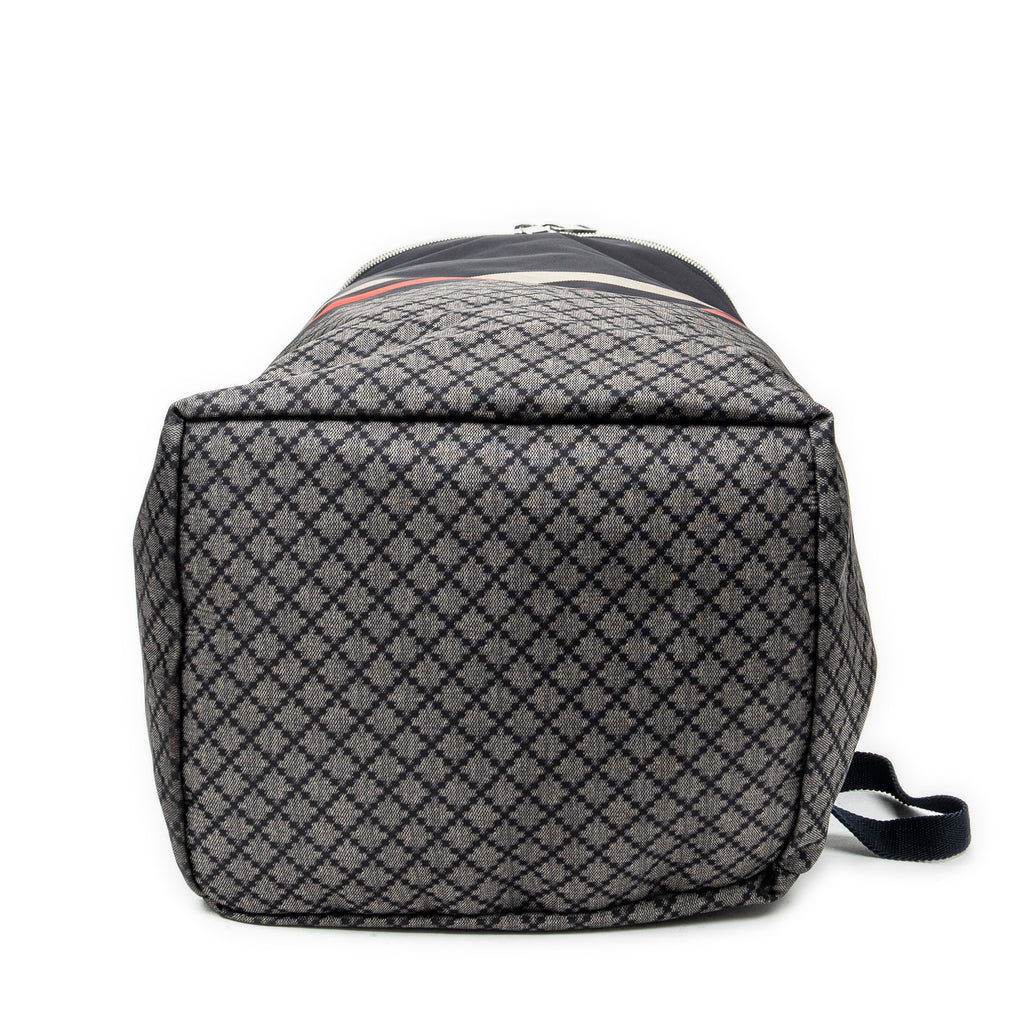 Backpack Stripe Backpack Navy Diamante Nylon Canvas