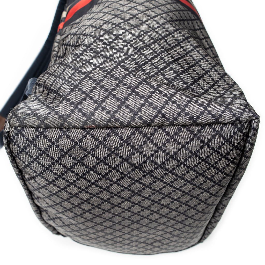 Backpack Stripe Backpack Navy Diamante Nylon Canvas