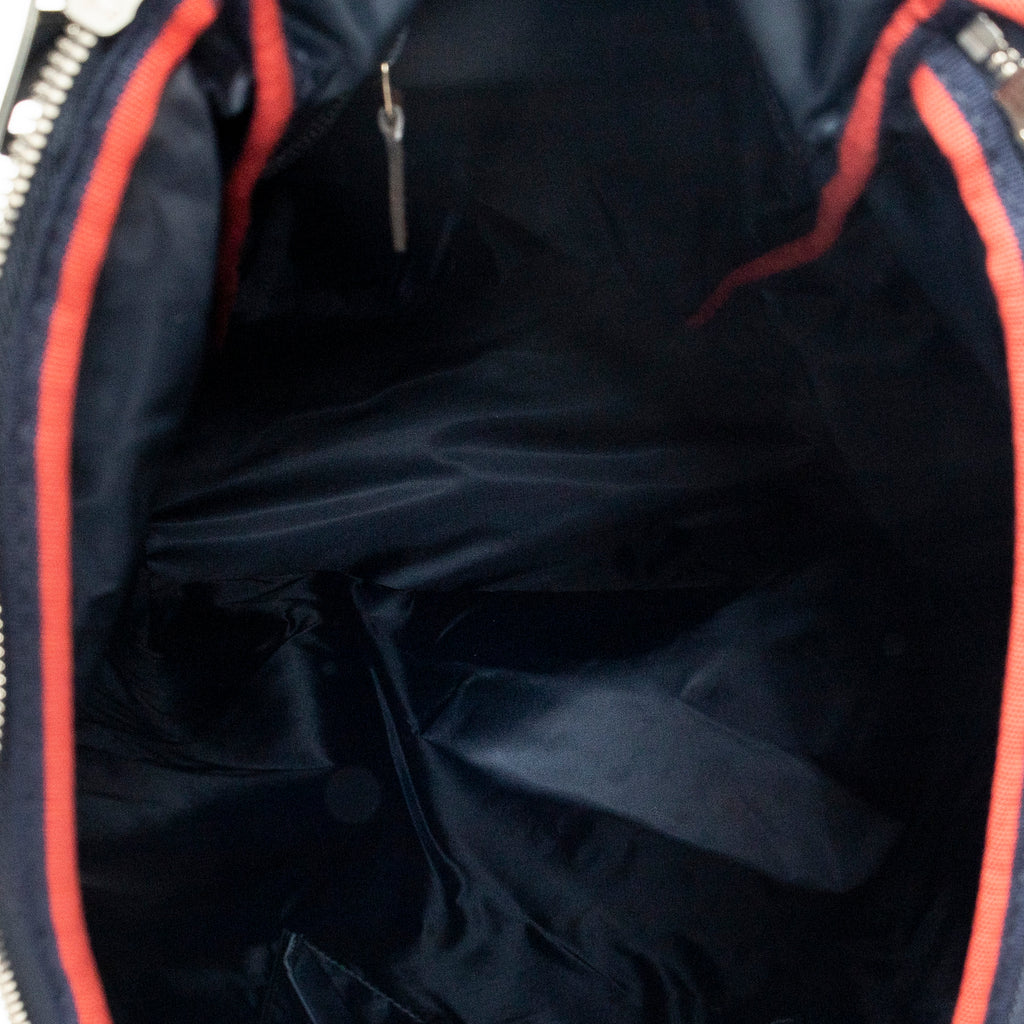 Backpack Stripe Backpack Navy Diamante Nylon Canvas