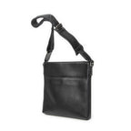 Shoulder Bag Square Zip Messenger Black Grained Leather