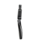 Shoulder Bag Square Zip Messenger Black Grained Leather
