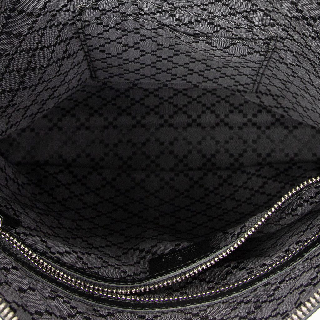 Shoulder Bag Square Zip Messenger Black Grained Leather