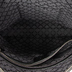 Shoulder Bag Square Zip Messenger Black Grained Leather