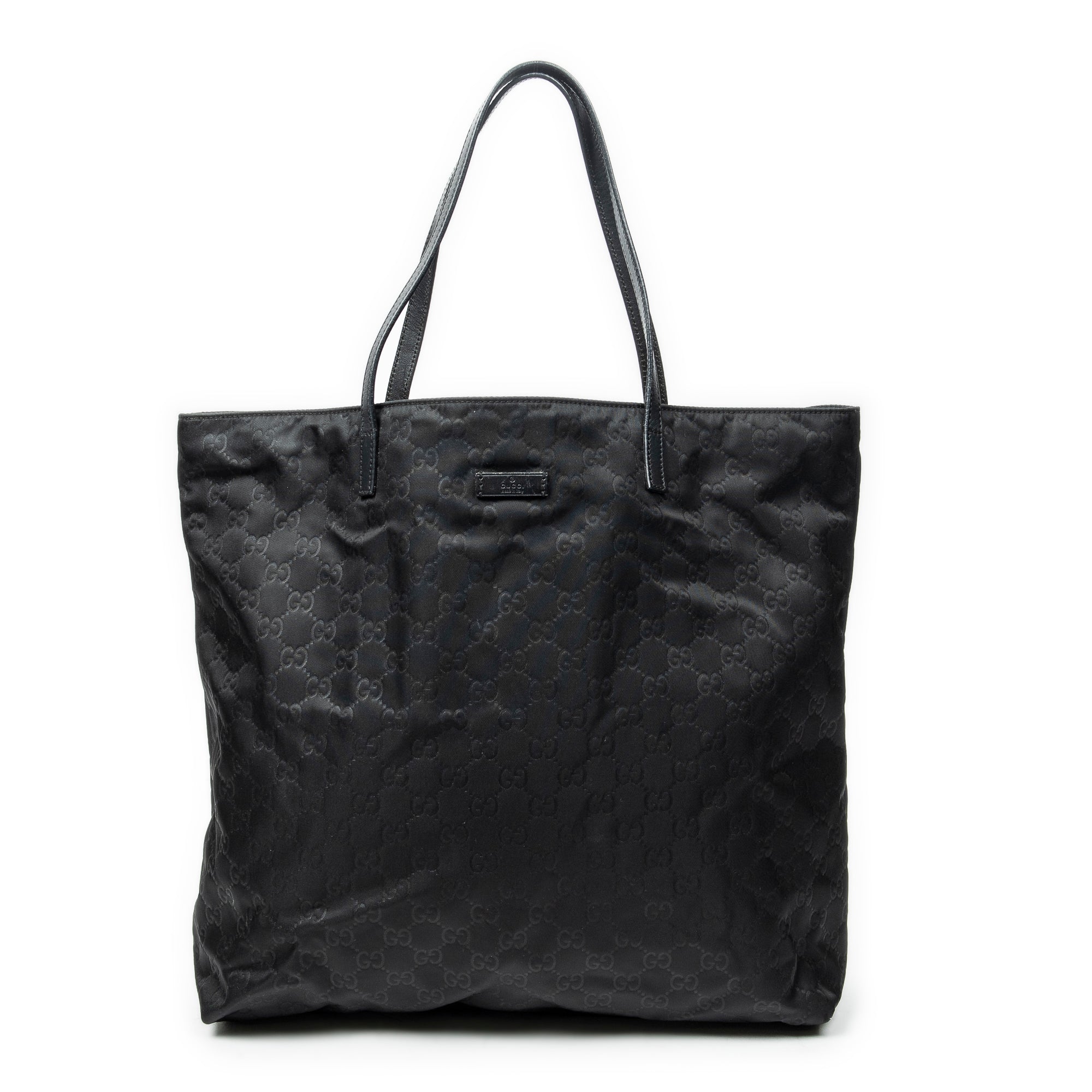 Shoulder Bag Large Shopping Tote Black Guccissima Nylon Canvas