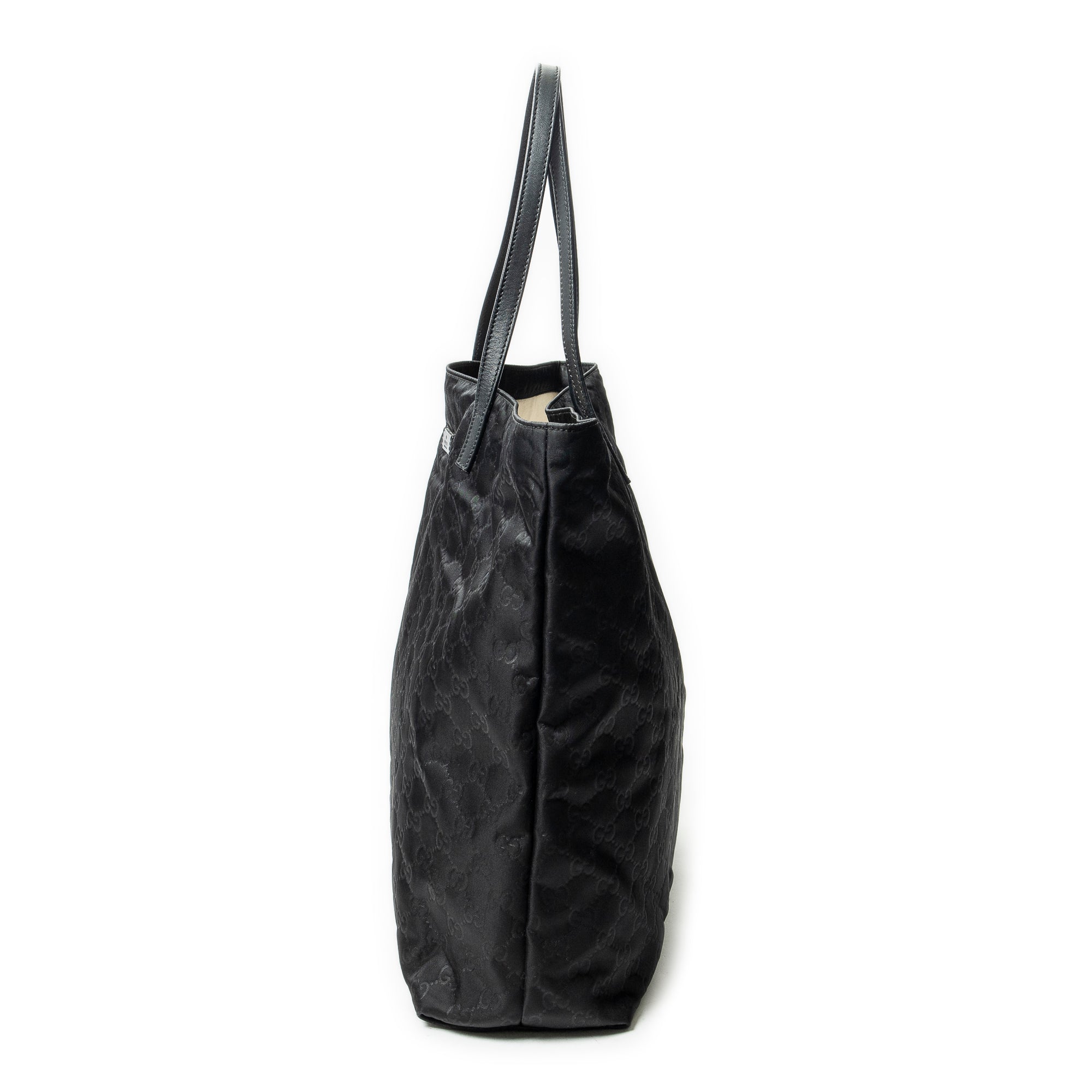 Shoulder Bag Large Shopping Tote Black Guccissima Nylon Canvas
