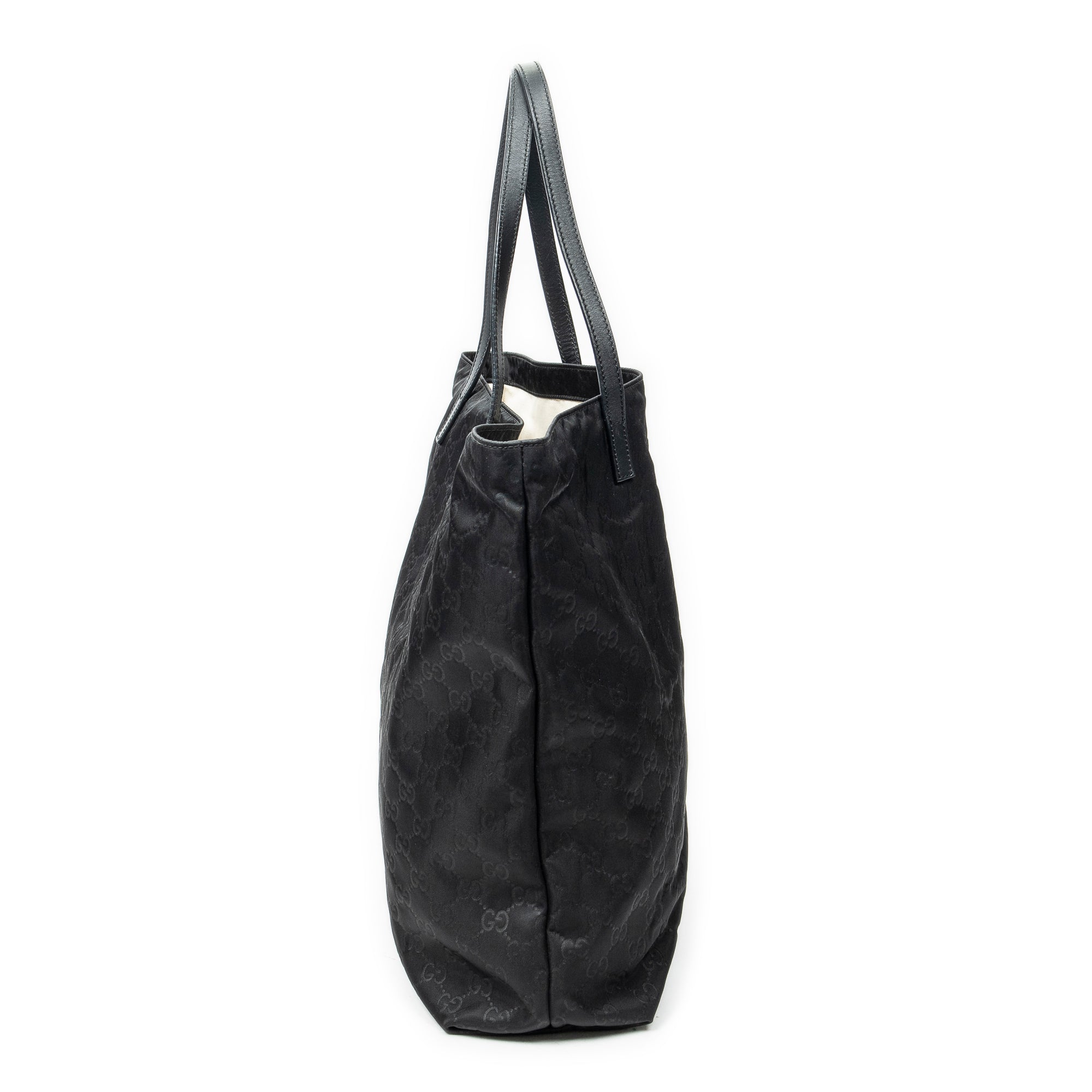 Shoulder Bag Large Shopping Tote Black Guccissima Nylon Canvas