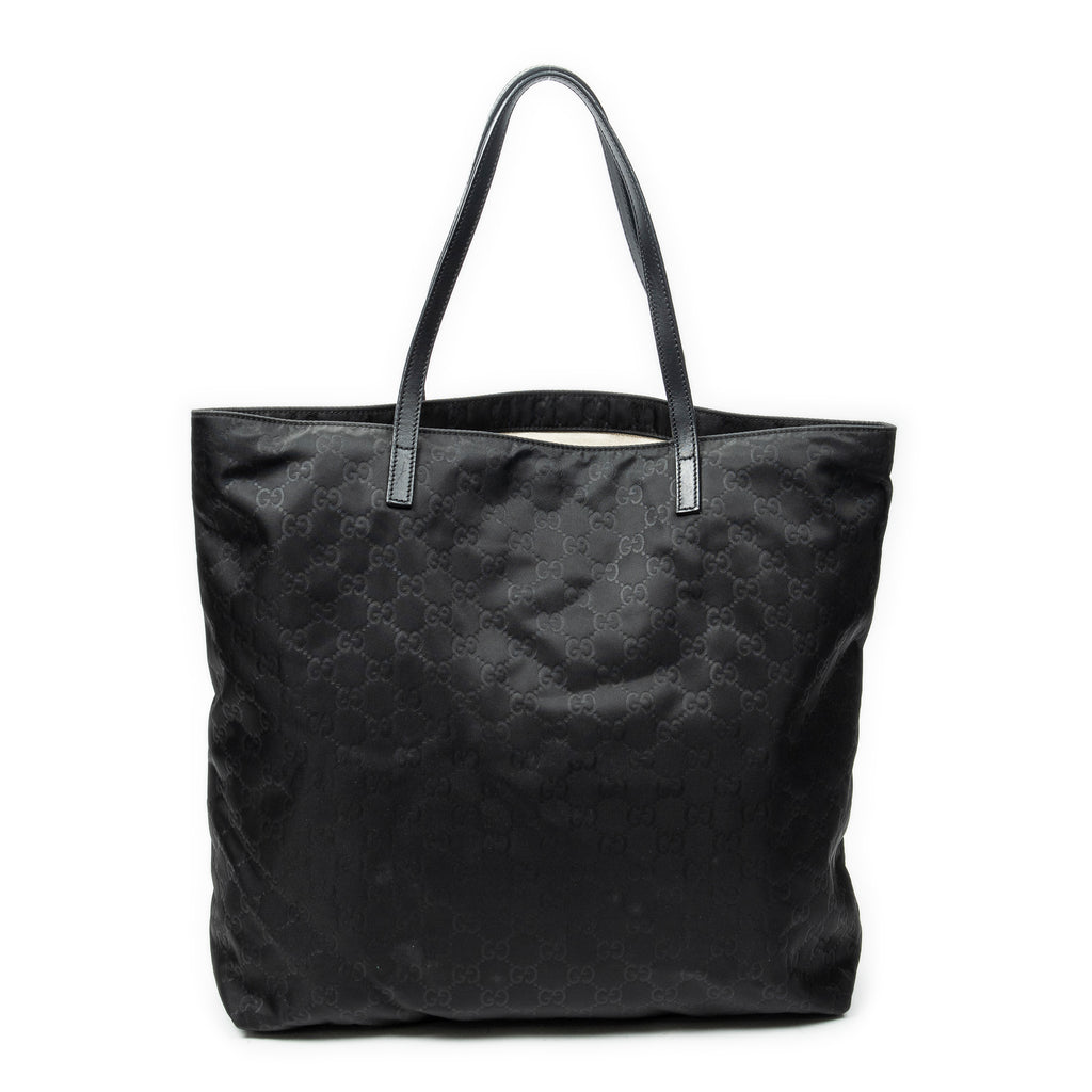 Shoulder Bag Large Shopping Tote Black Guccissima Nylon Canvas