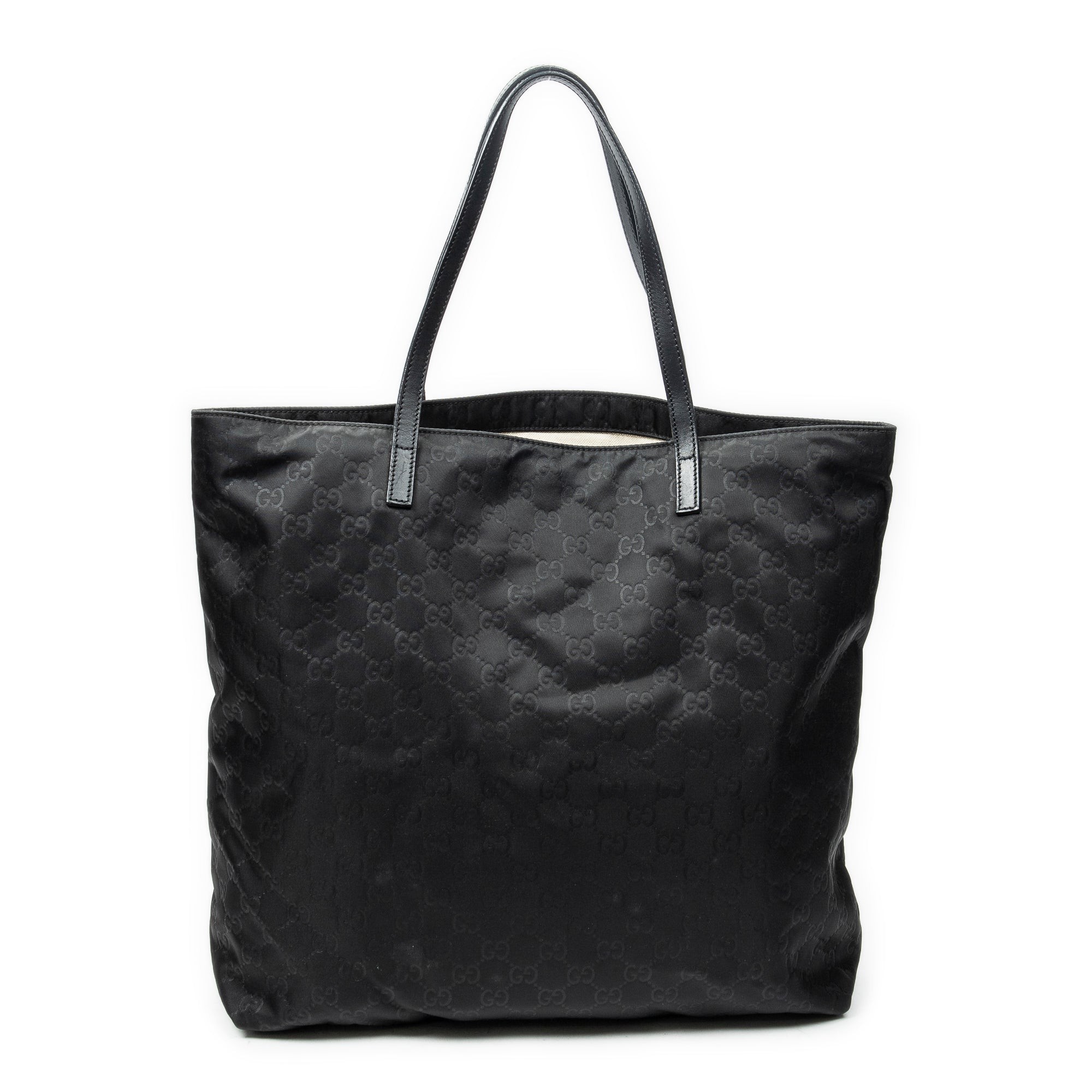 Shoulder Bag Large Shopping Tote Black Guccissima Nylon Canvas