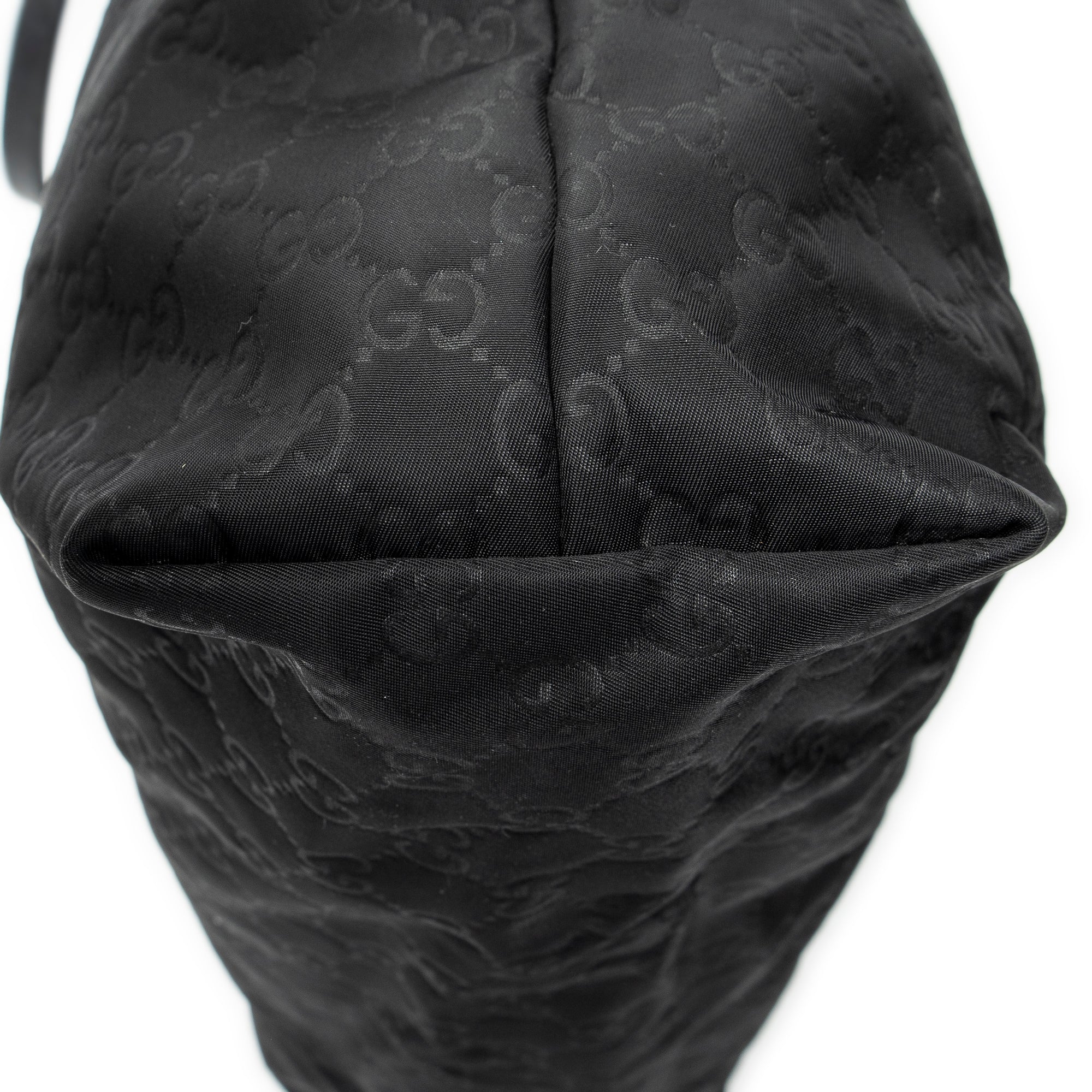 Shoulder Bag Large Shopping Tote Black Guccissima Nylon Canvas