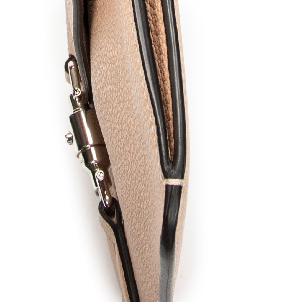 Shoulder Bag Small Jackie Flap Crossbody Beige Grained Calfskin Leather