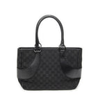Shoulder Bag Jacquard Tote Black Monogrammed Canvas