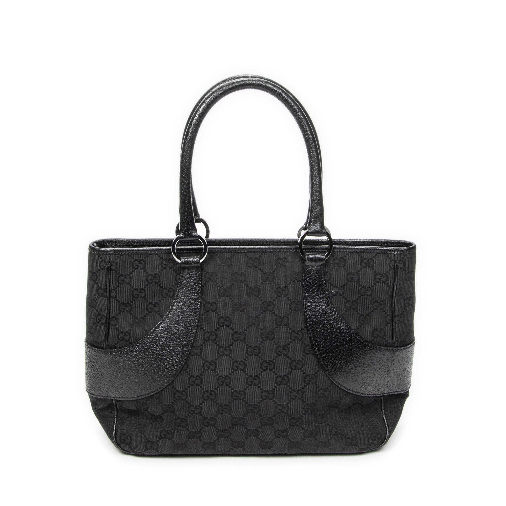 Shoulder Bag Jacquard Tote Black Monogrammed Canvas