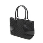 Shoulder Bag Jacquard Tote Black Monogrammed Canvas