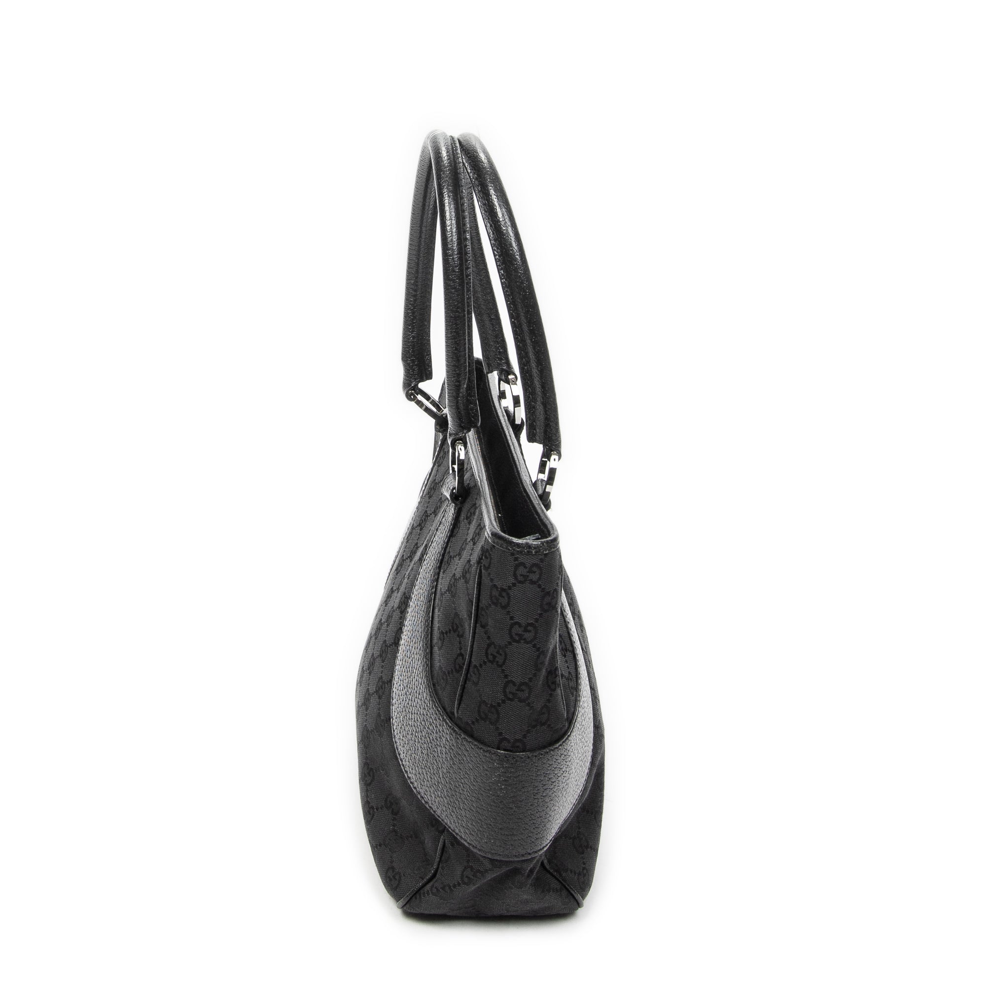 Shoulder Bag Jacquard Tote Black Monogrammed Canvas
