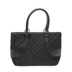 Shoulder Bag Jacquard Tote Black Monogrammed Canvas