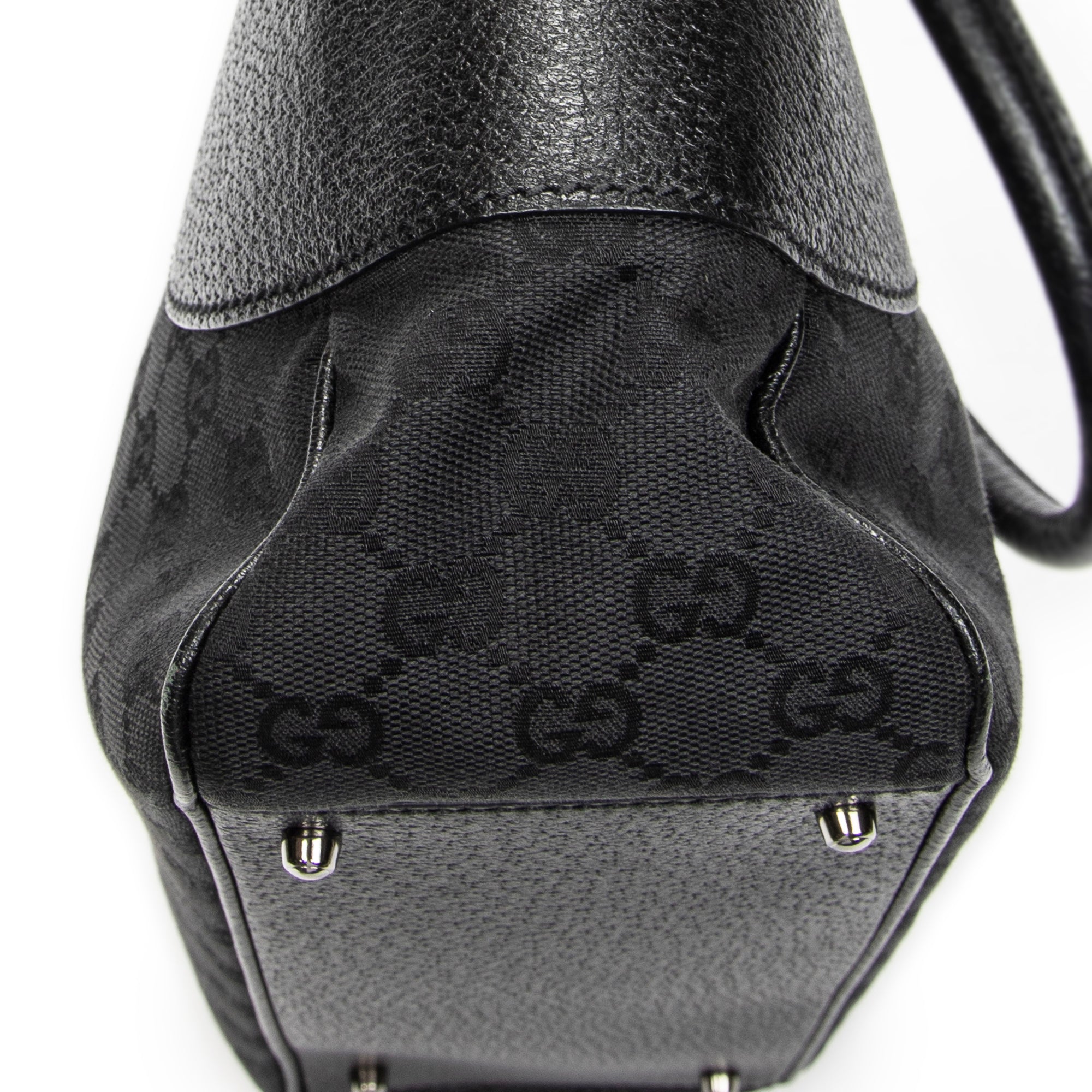 Shoulder Bag Jacquard Tote Black Monogrammed Canvas