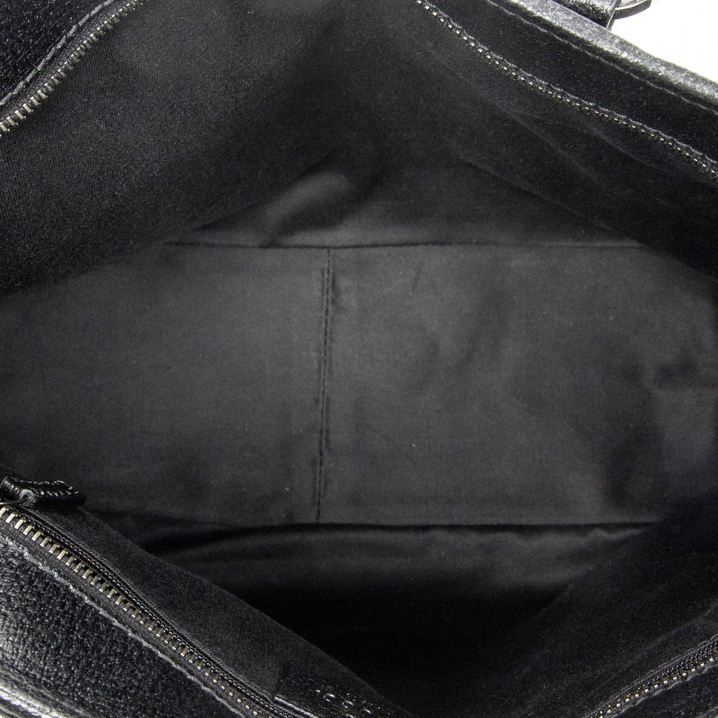 Shoulder Bag Jacquard Tote Black Monogrammed Canvas