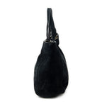 Shoulder Bag Double G Suede Tote Black Suede Leather