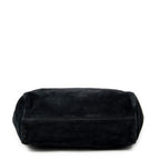 Shoulder Bag Double G Suede Tote Black Suede Leather