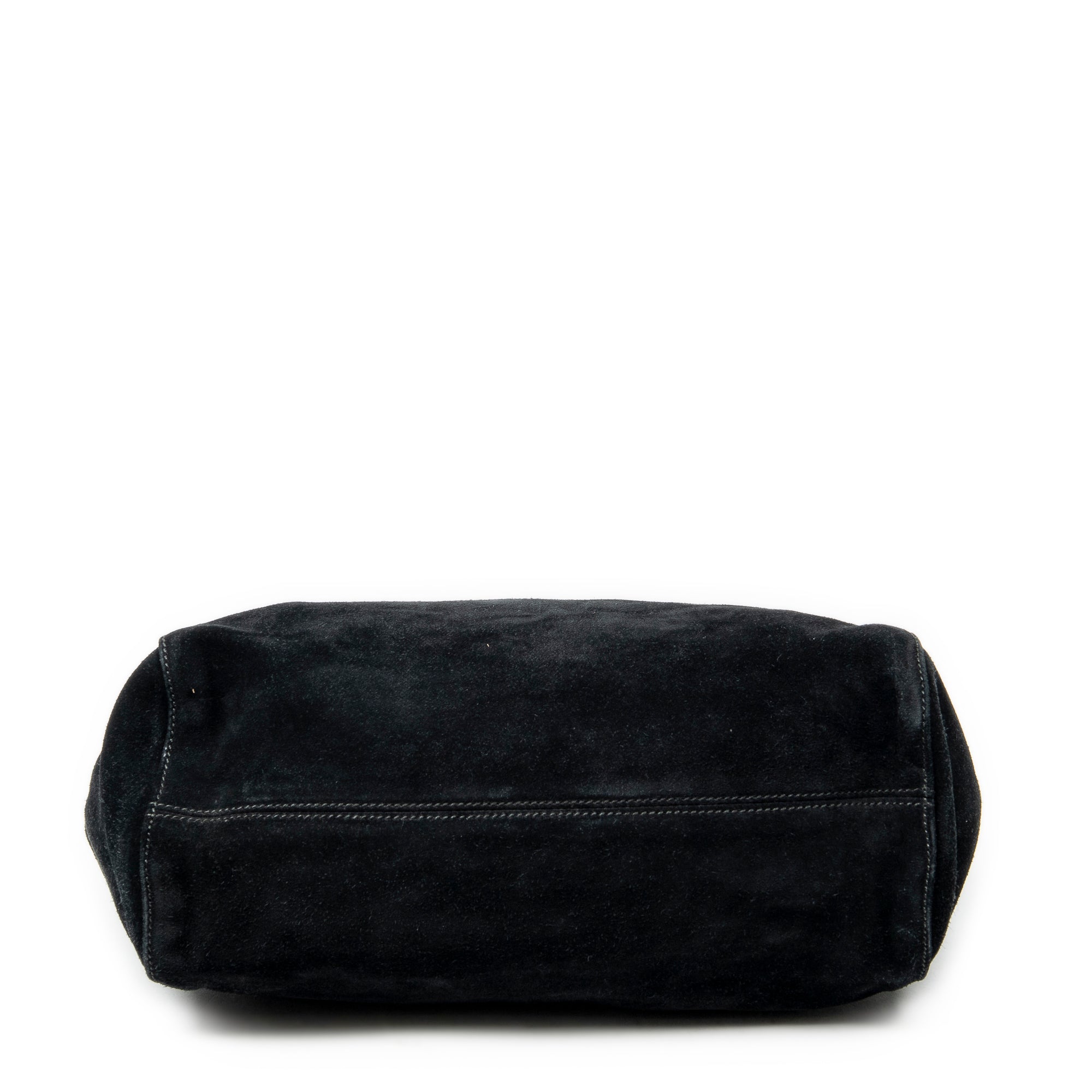 Shoulder Bag Double G Suede Tote Black Suede Leather